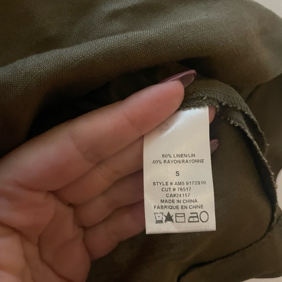 Olive Green Linen Blend Tank - Picture 4 of 4